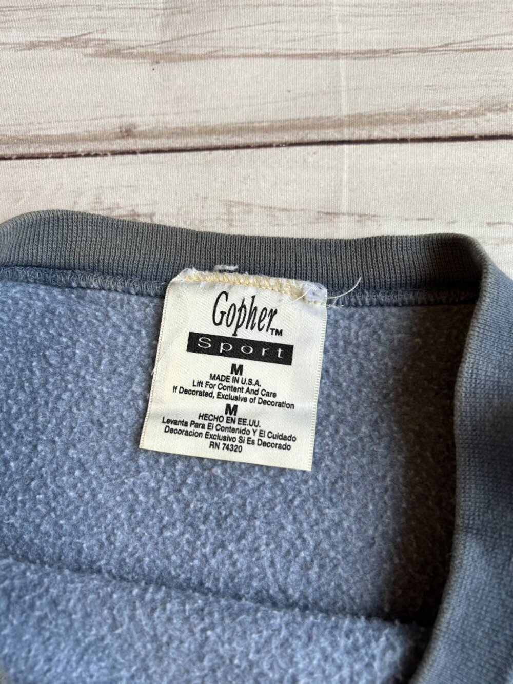 Vintage American Classic Golf Tradition Fleece Pullover Sweatshirt Gray Blue (M) - Picture 2 of 5